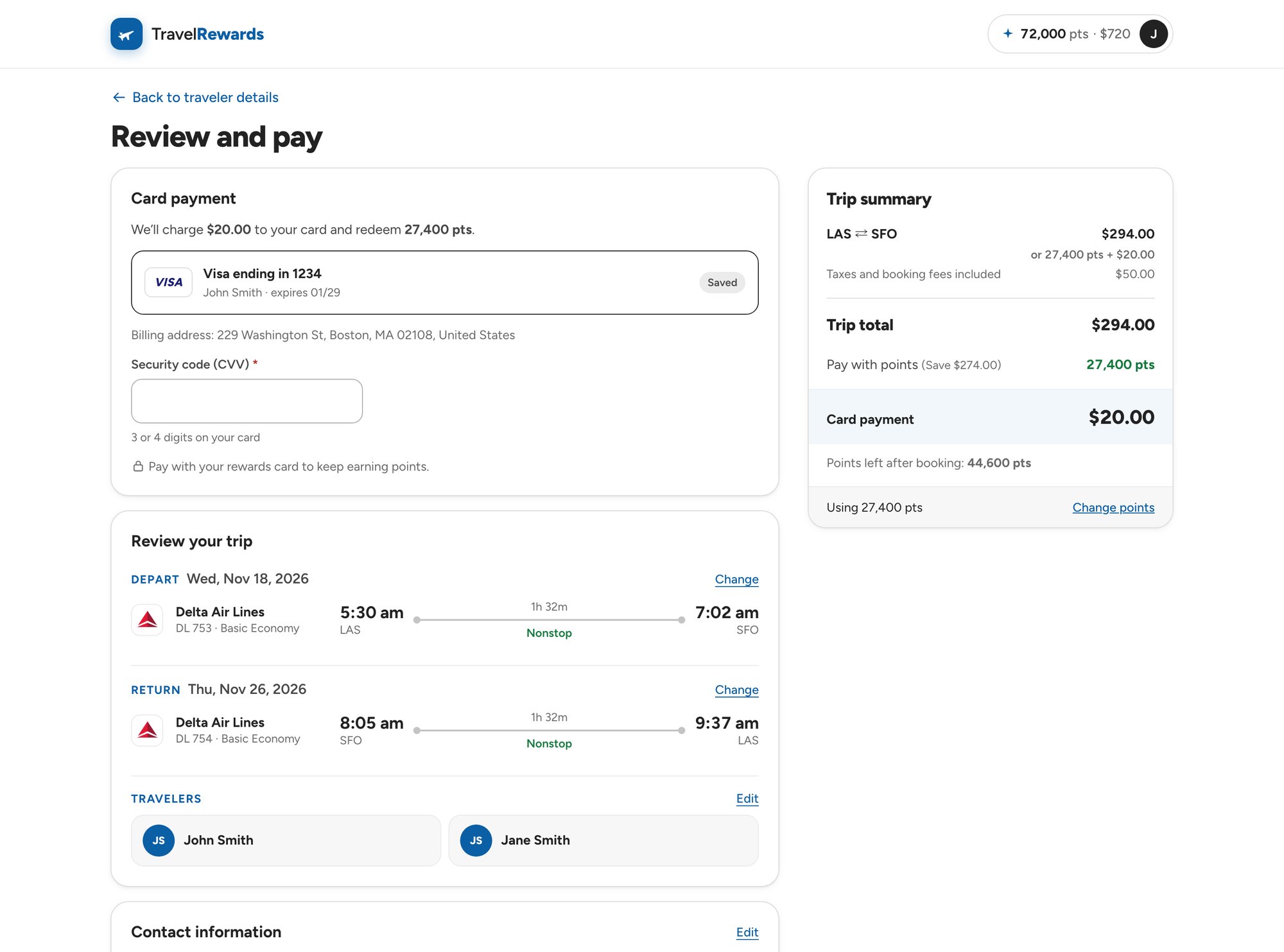 Redesigned Review and pay page