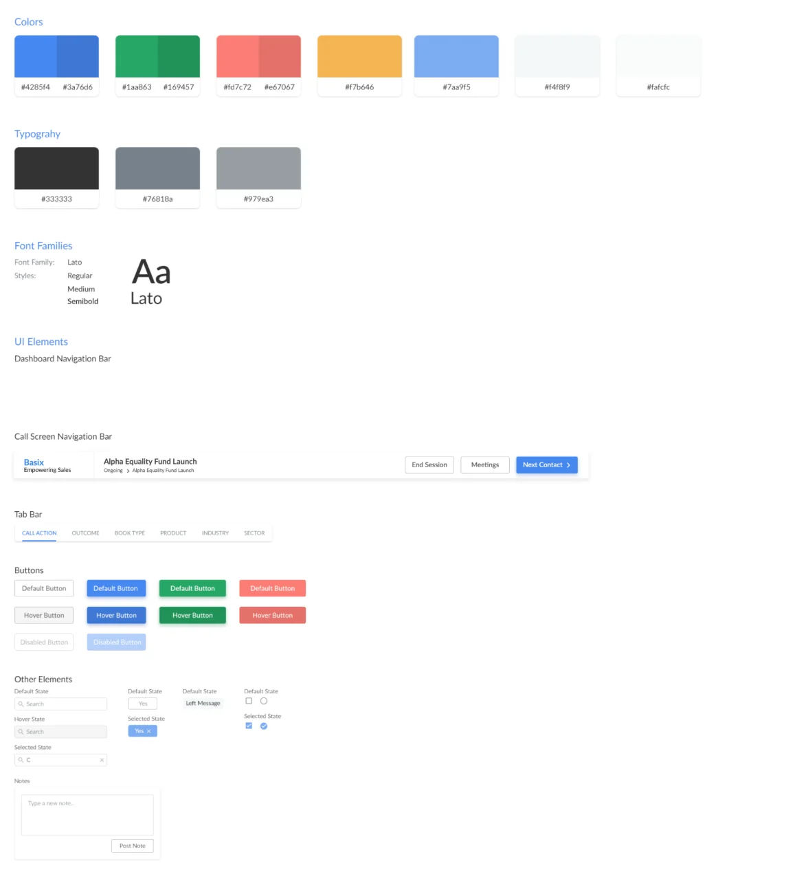 Style guide: colours, typography and UI elements