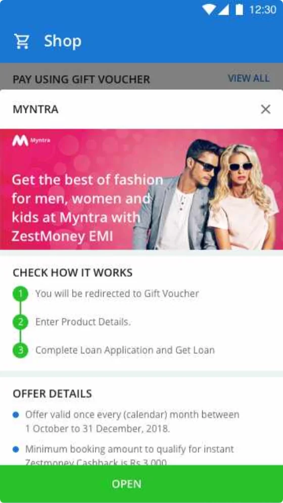 Myntra offer details sheet