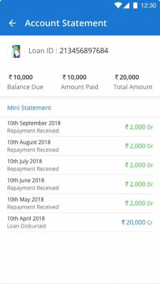 Account statement mini statement