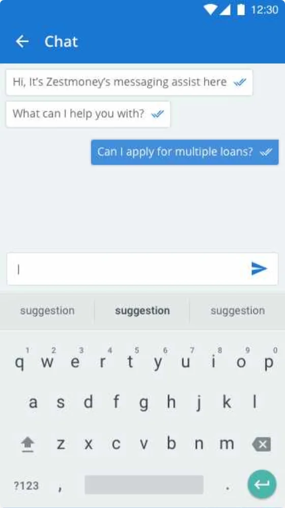 Support chat conversation